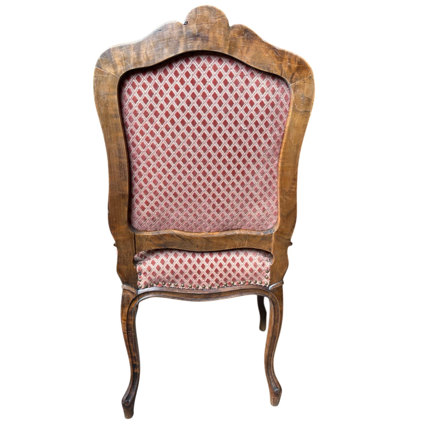 Antike Barock-Stühle (2er-Set) – Louis XV Stil, Rosé-Velours & Holzschnitzung