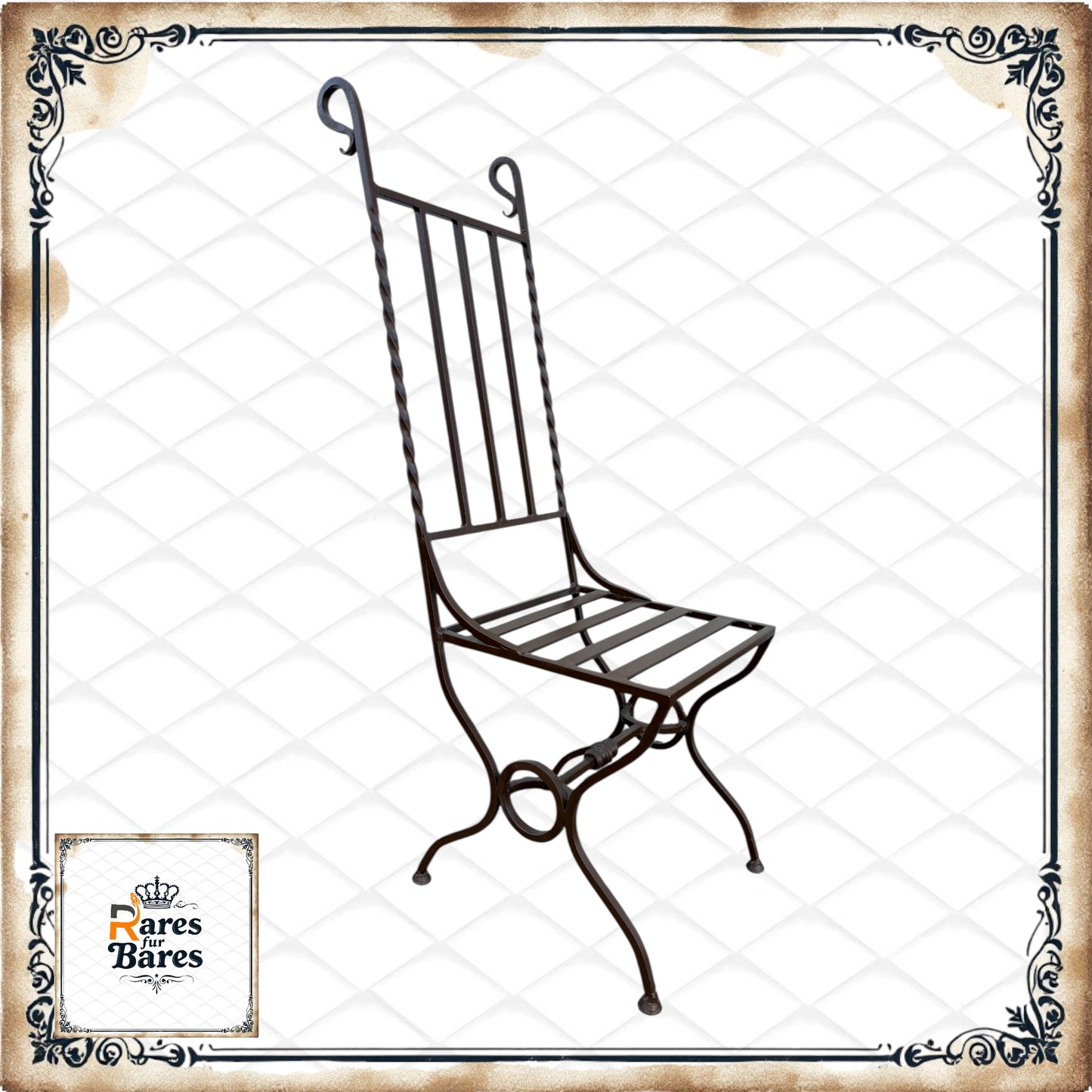 Gartenstuhl "Antik high", Metall, 40x40x123cm - RETOUREN ROYAL