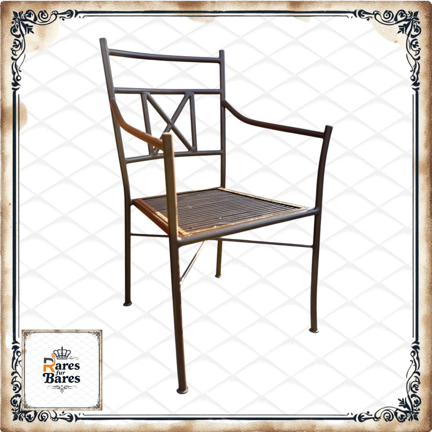 Gartenstuhl "Antik low", Metall, 53x55x92cm - RETOUREN ROYAL