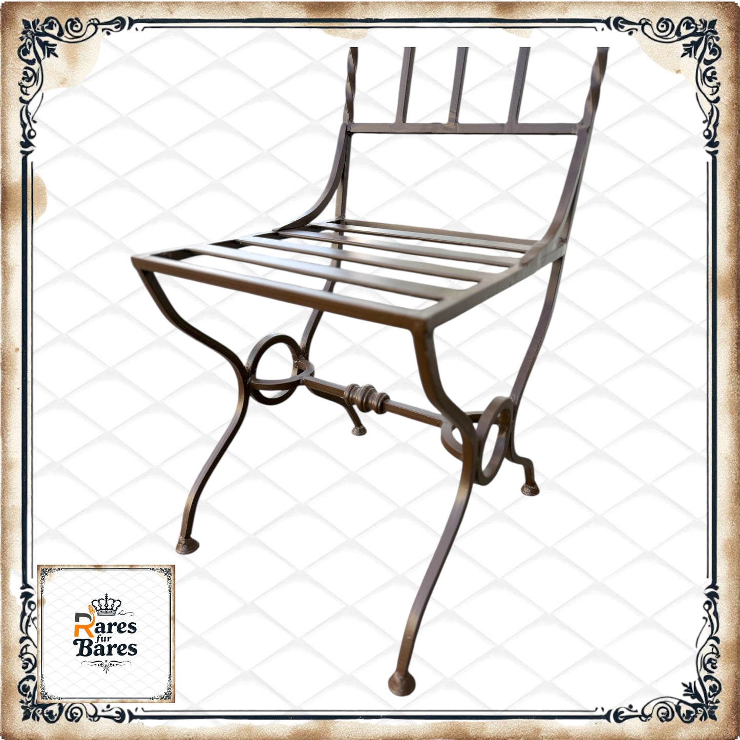 Gartenstuhl "Antik high", Metall, 40x40x123cm - RETOUREN ROYAL