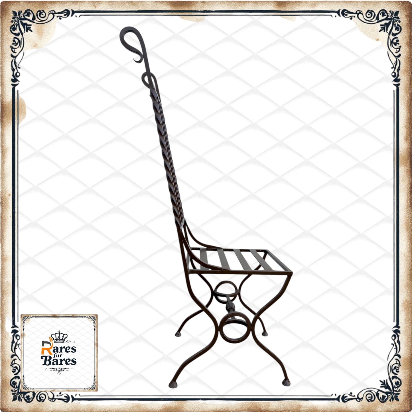 Gartenstuhl "Antik high", Metall, 40x40x123cm - RETOUREN ROYAL