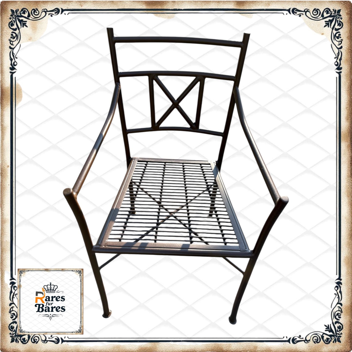 Gartenstuhl "Antik low", Metall, 53x55x92cm - RETOUREN ROYAL