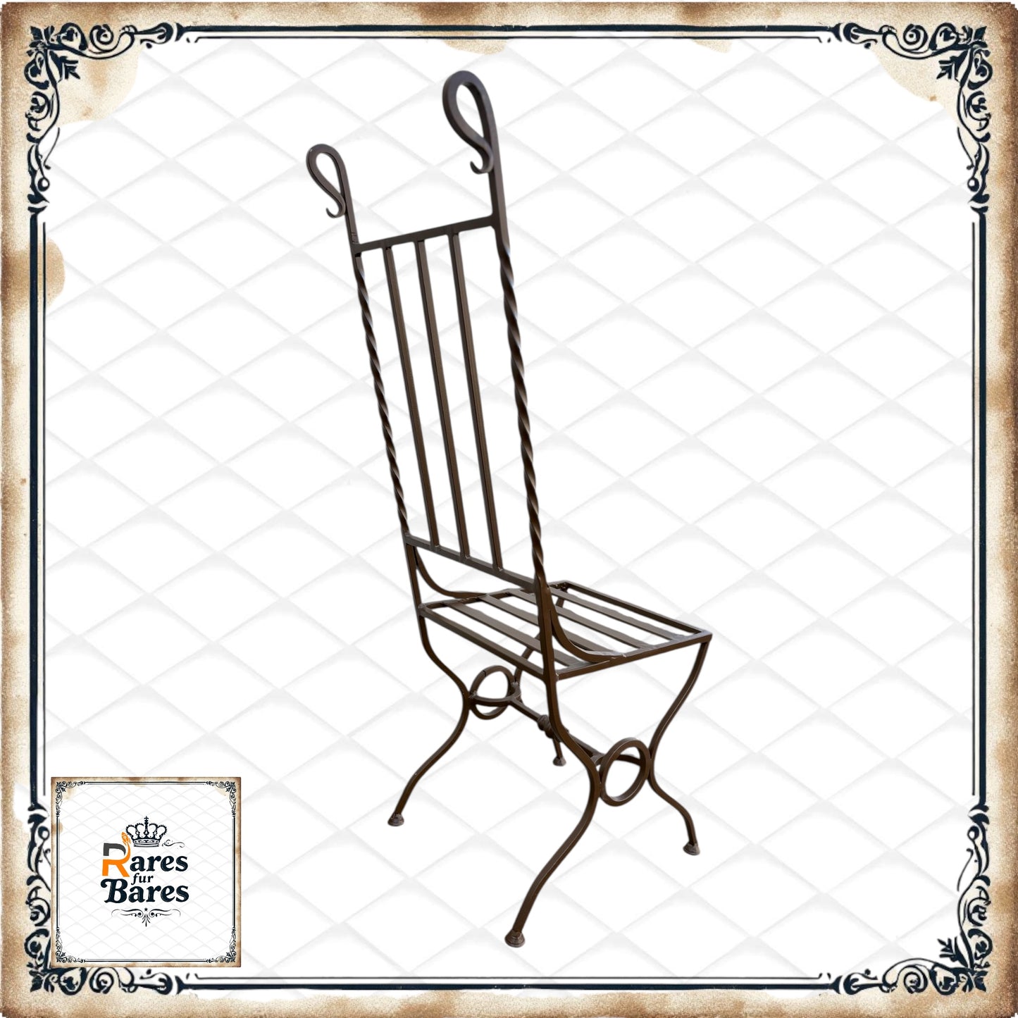 Gartenstuhl "Antik high", Metall, 40x40x123cm - RETOUREN ROYAL