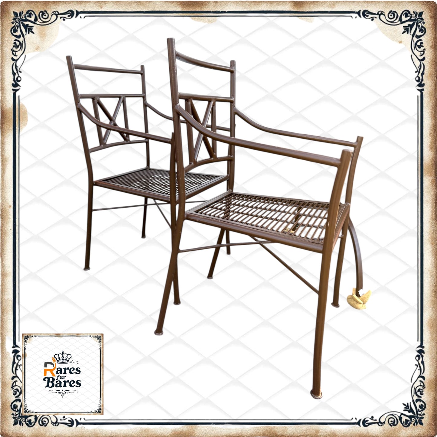 Gartenstuhl "Antik low", Metall, 53x55x92cm - RETOUREN ROYAL