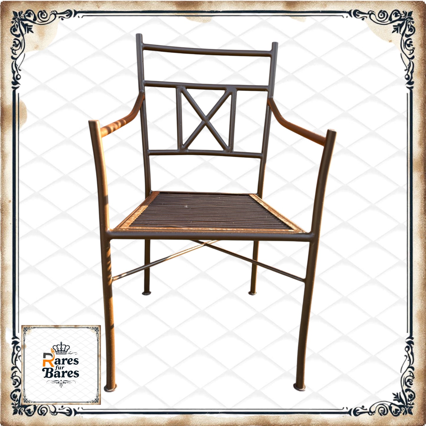 Gartenstuhl "Antik low", Metall, 53x55x92cm - RETOUREN ROYAL