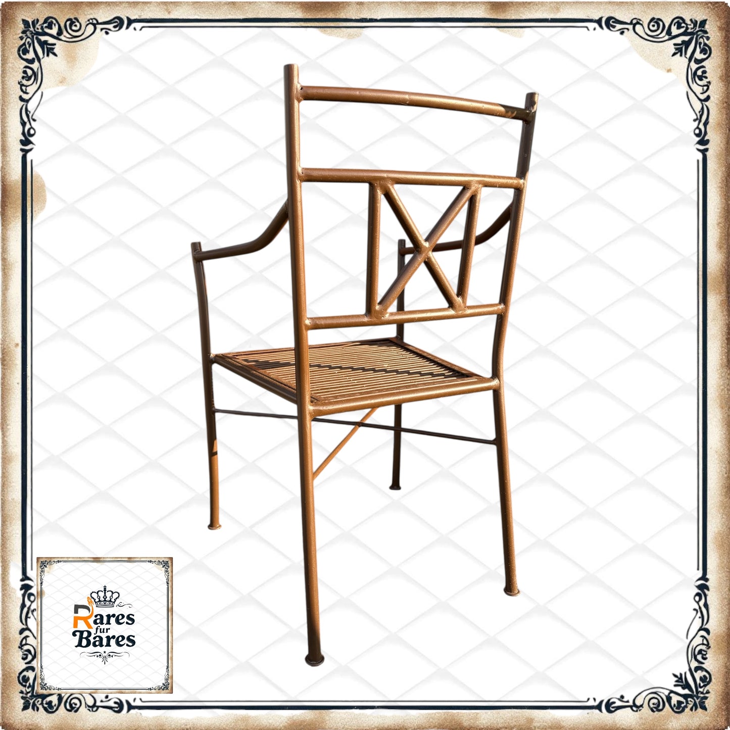 Gartenstuhl "Antik low", Metall, 53x55x92cm - RETOUREN ROYAL