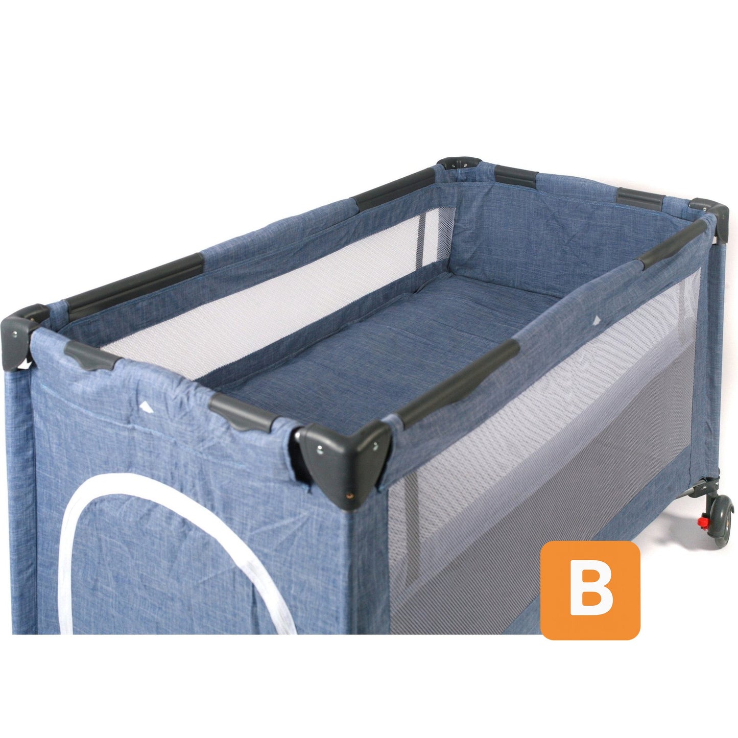 Baby-Reisebett Luxus, Jeans Blue von CHIC4BABY CHIC4BABY