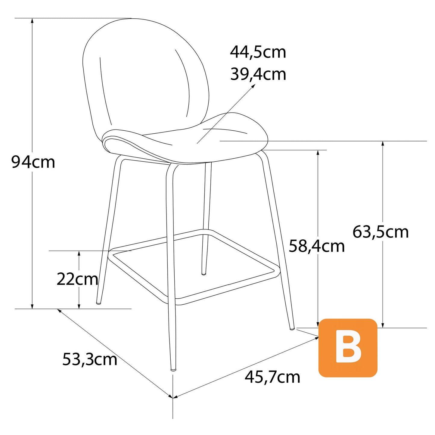 Barhocker "Astor", Sitzhöhe 63 cm - COSMO LIVING BY COSMOPOLITAN CosmoLiving