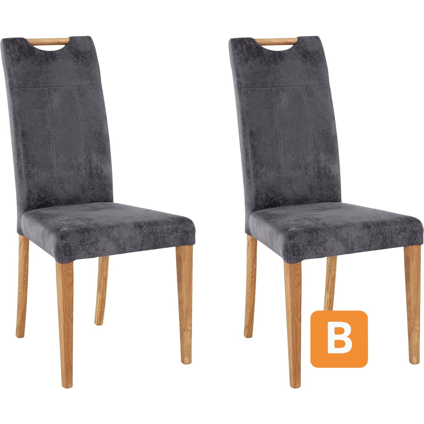 Esszimmerstuhl "Roberta", Buffalo grau, 2er Set - HOME AFFAIRE HOME AFFAIRE