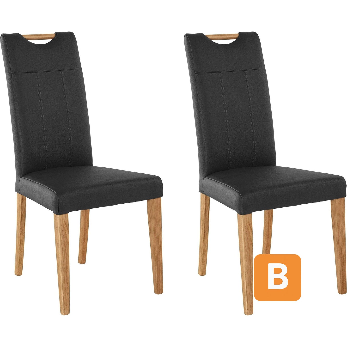 Esszimmerstuhl "Roberta", schwarz, 2er Set - HOME AFFAIRE HOME AFFAIRE