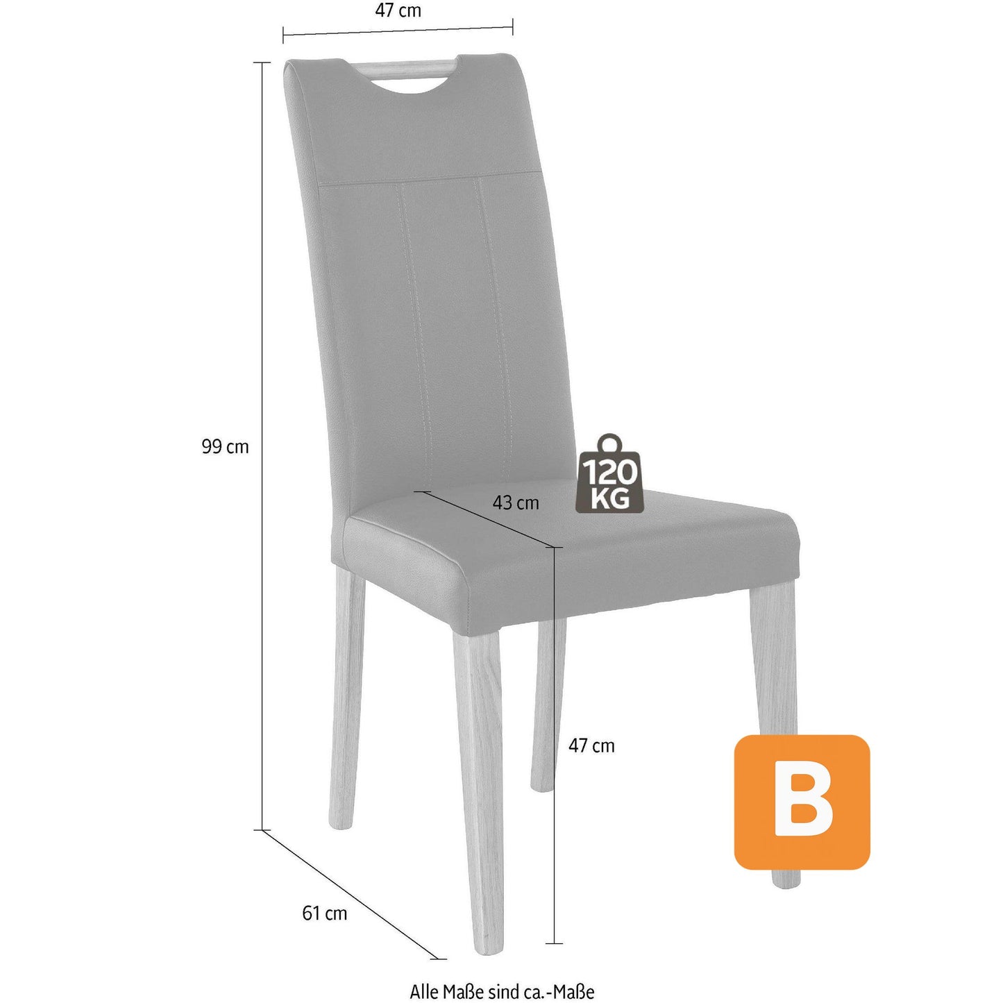 Esszimmerstuhl "Roberta", schwarz, 2er Set - HOME AFFAIRE HOME AFFAIRE