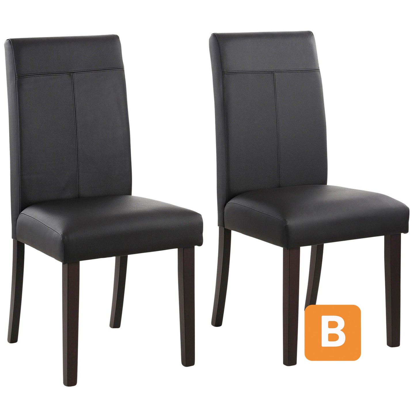 Esszimmerstuhl "Rubin", schwarz-dunkelbraun, 2er Set - HOME AFFAIRE HOME AFFAIRE