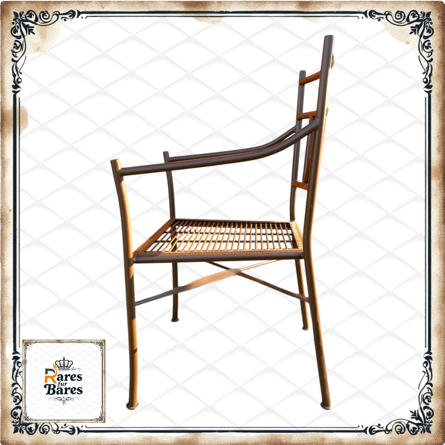 Gartenstuhl "Antik low", Metall, 53x55x92cm - RETOUREN ROYAL