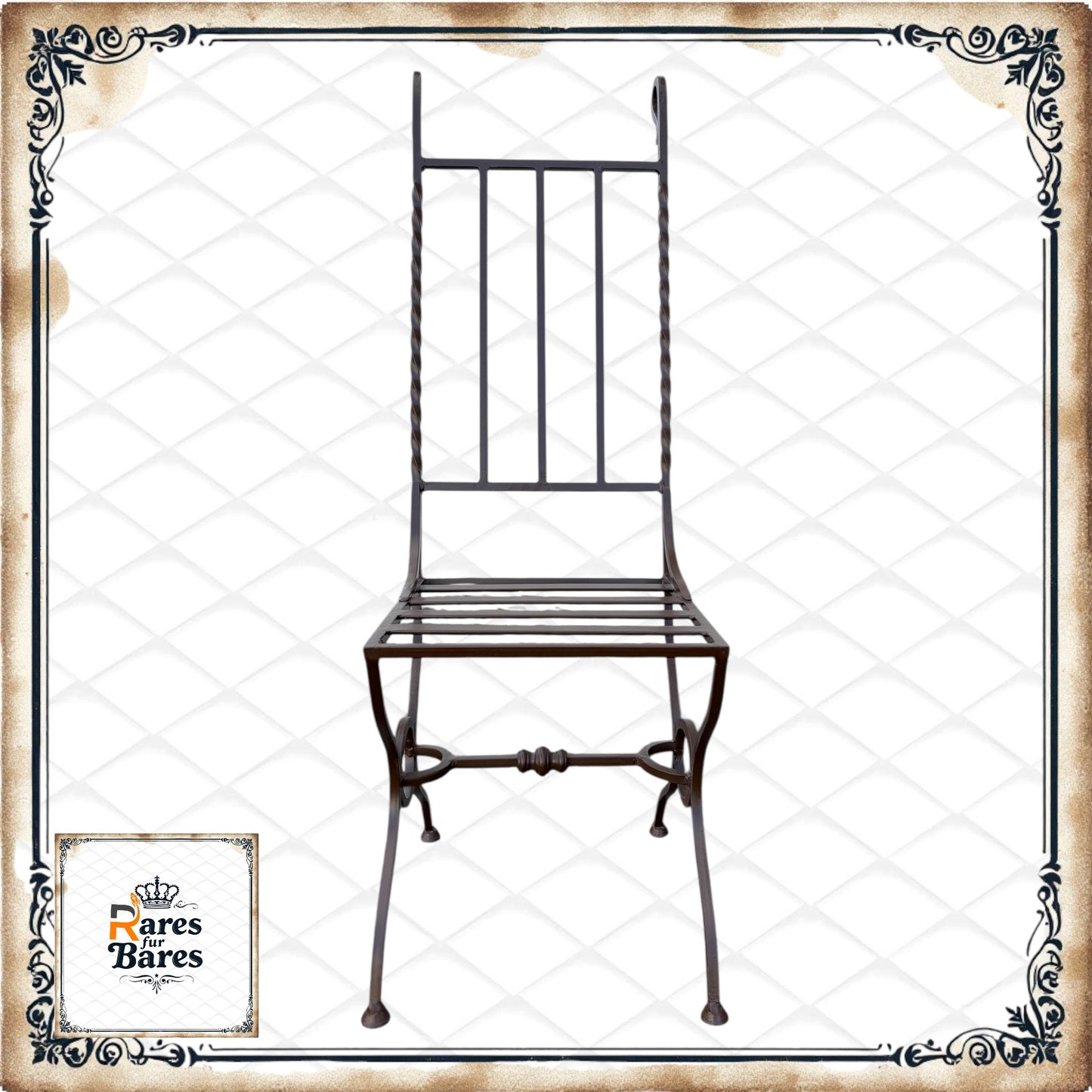 Gartenstuhl "Antik high", Metall, 40x40x123cm - RETOUREN ROYAL