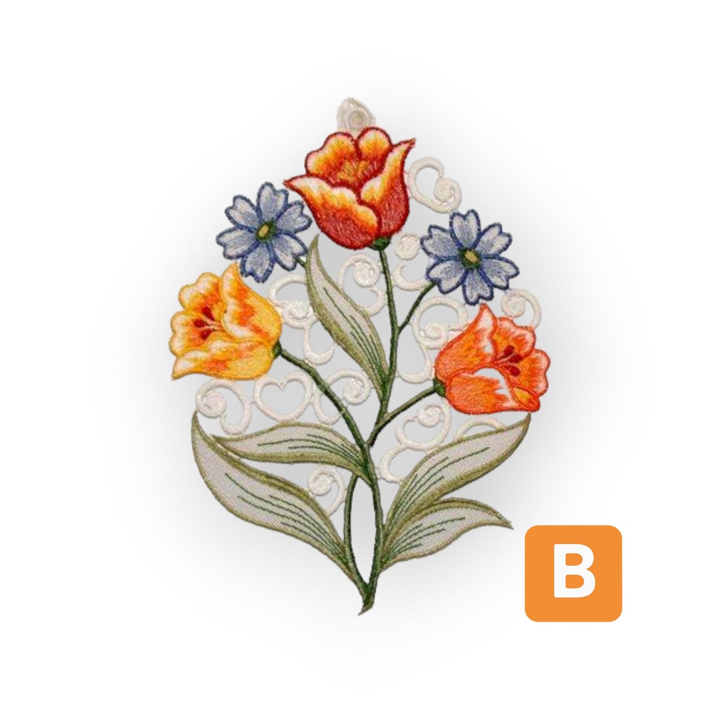 Fensterbild "Frühlingsstrauß" - STICKEREI PLAUEN Stickereien Plauen