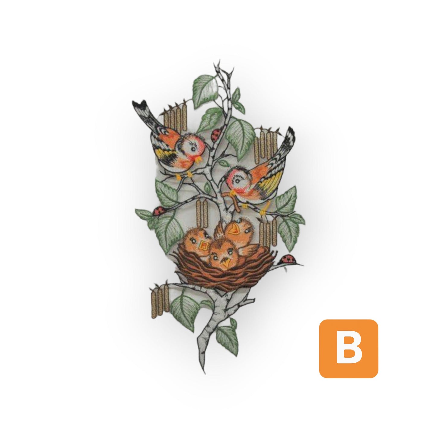 Fensterbild "Vogelnest" - STICKEREI PLAUEN Stickereien Plauen