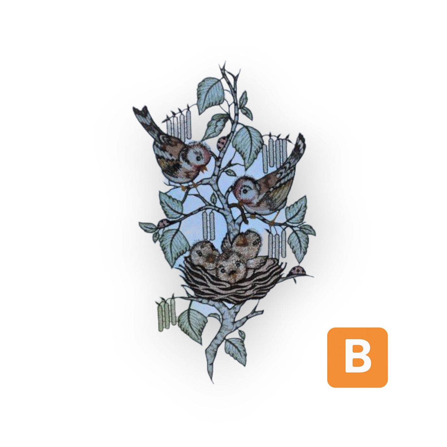 Fensterbild "Vogelnest" - STICKEREI PLAUEN Stickereien Plauen