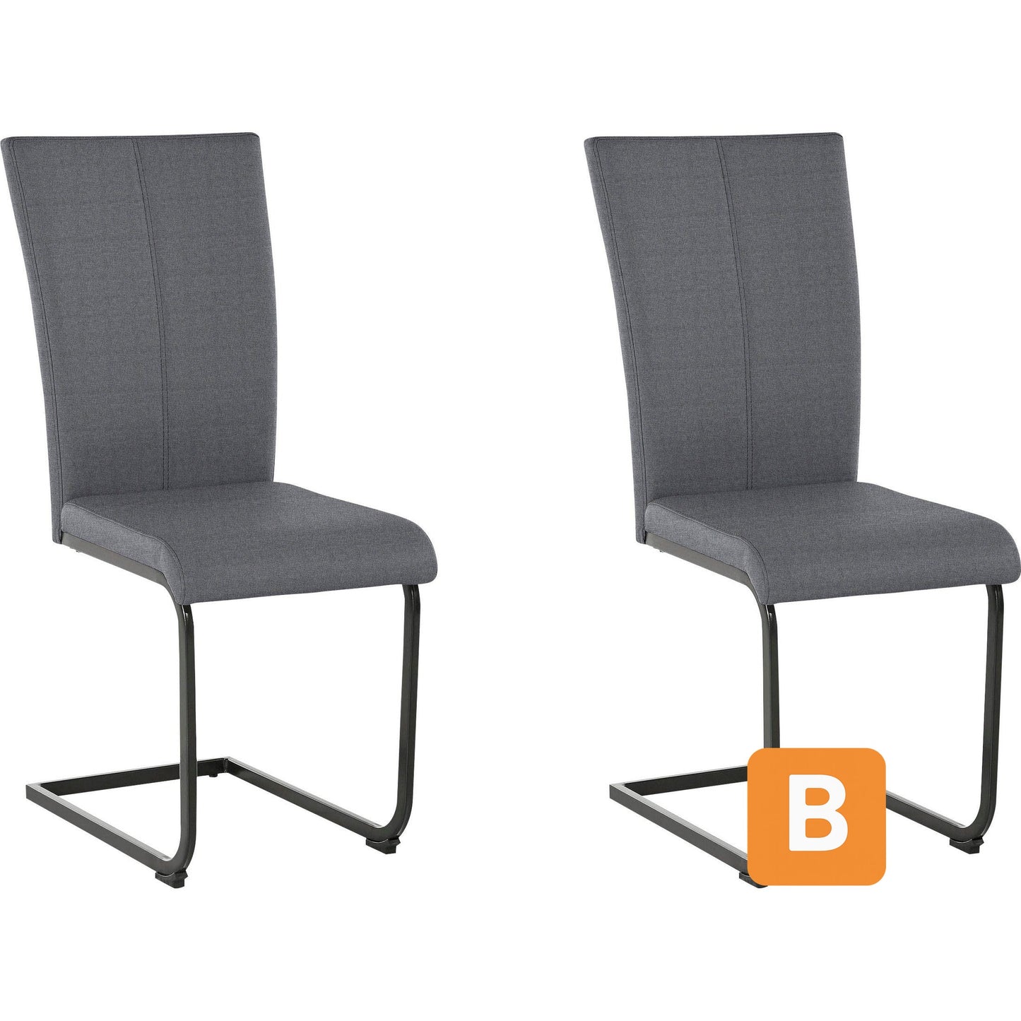 Freischwinger "Oliver", dunkelgrau, 2er Set - HOME AFFAIRE HOME AFFAIRE