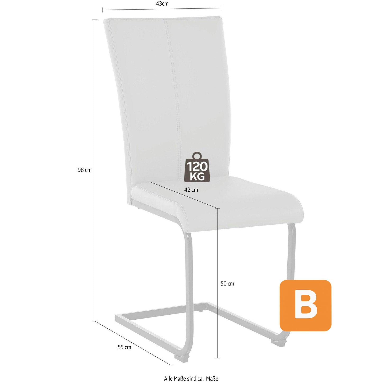 Freischwinger "Oliver", dunkelgrau, 2er Set - HOME AFFAIRE HOME AFFAIRE