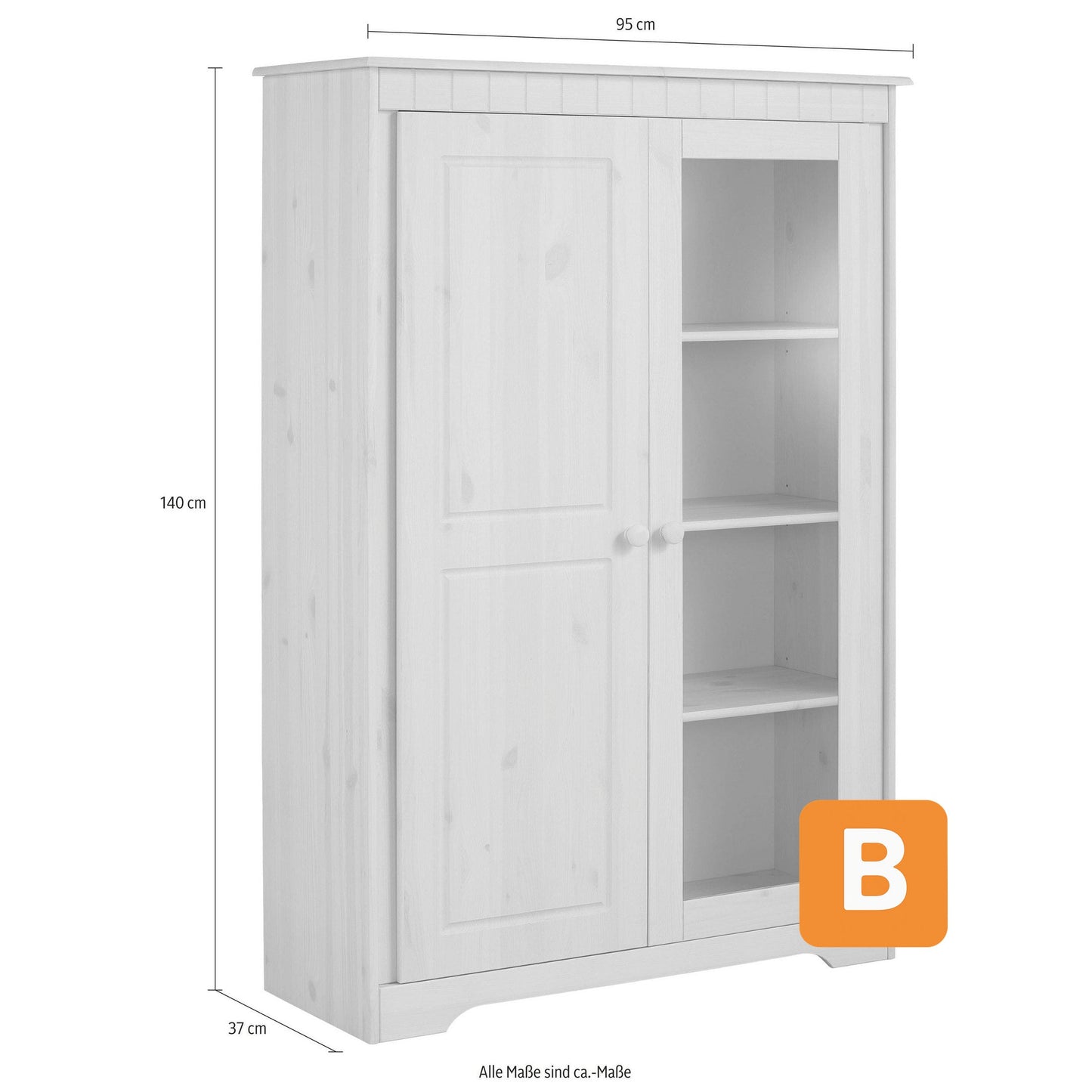 Highboard "Pöhl", Breite 95 cm, Höhe 140 cm - HOME AFFAIRE HOME AFFAIRE