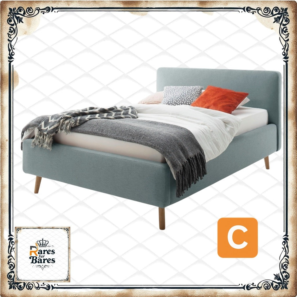 Cama tapizada "Mattis", azul hielo, incluye canapé, 140 x 200 cm - MEISE.MÖBEL