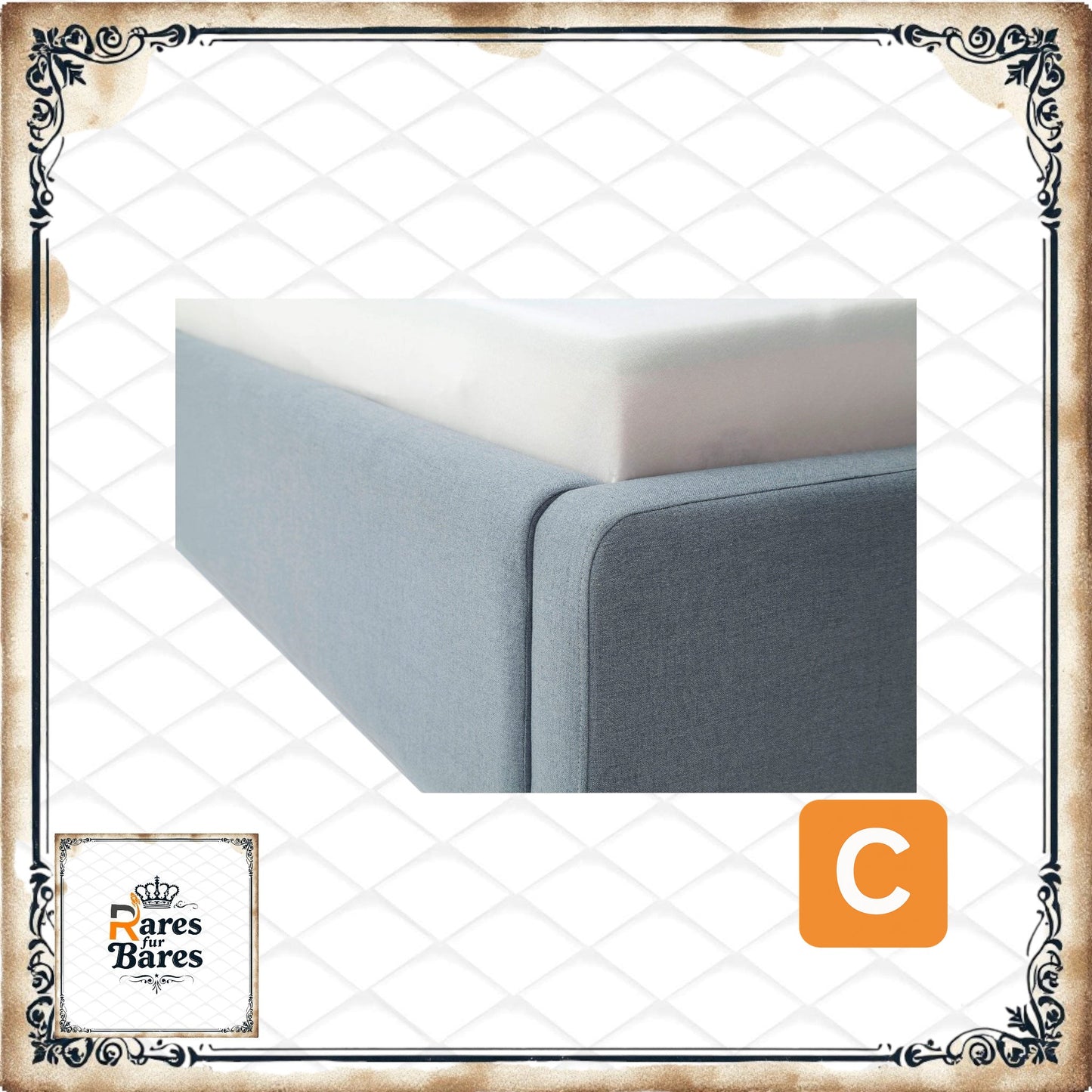 Cama tapizada "Mattis", azul hielo, incluye canapé, 140 x 200 cm - MEISE.MÖBEL