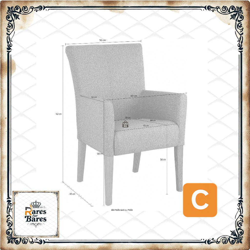 Armlehnstuhl "King", grau - HOME AFFAIRE