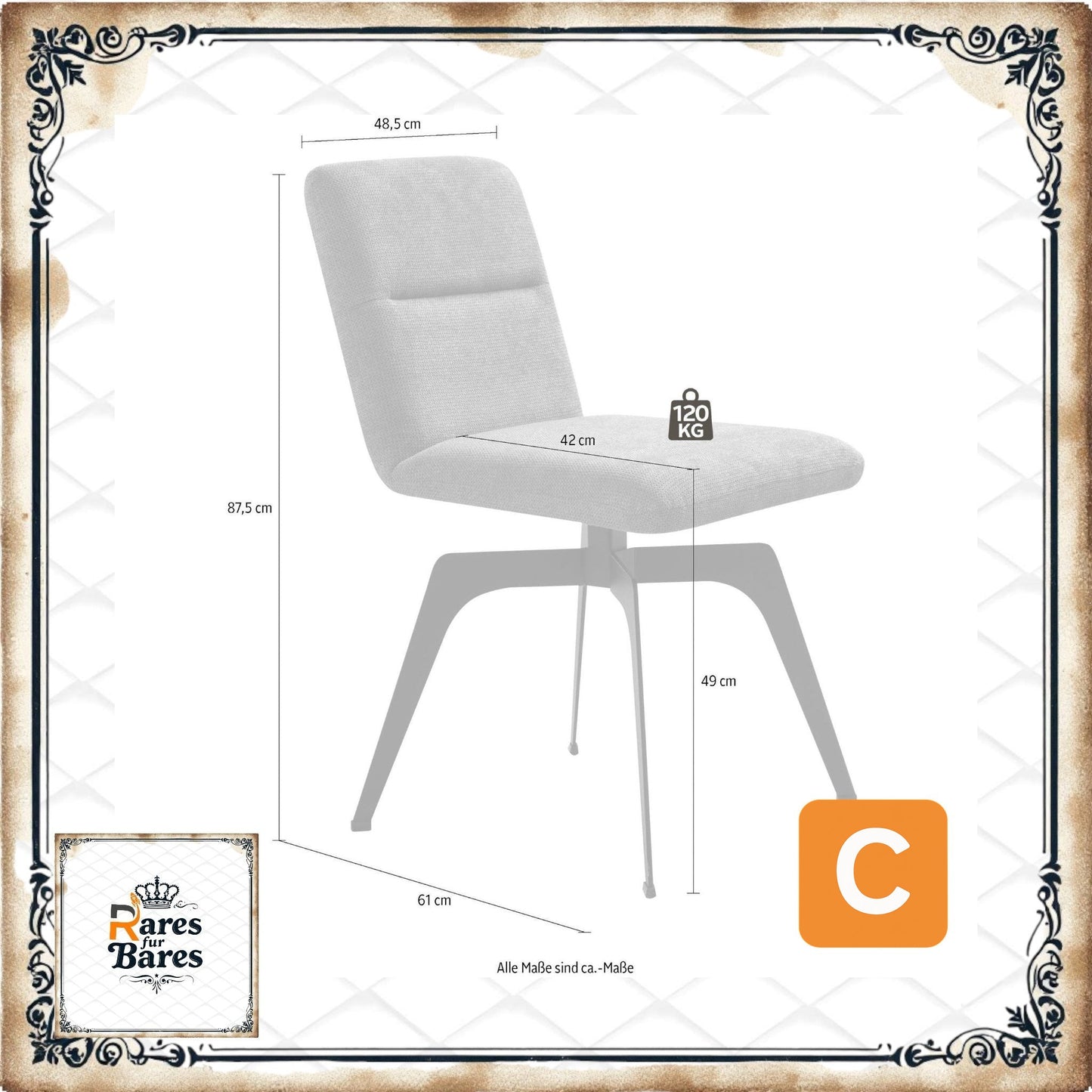 Polsterstuhl "Erin", hellgrau - HOME AFFAIRE HOME AFFAIRE