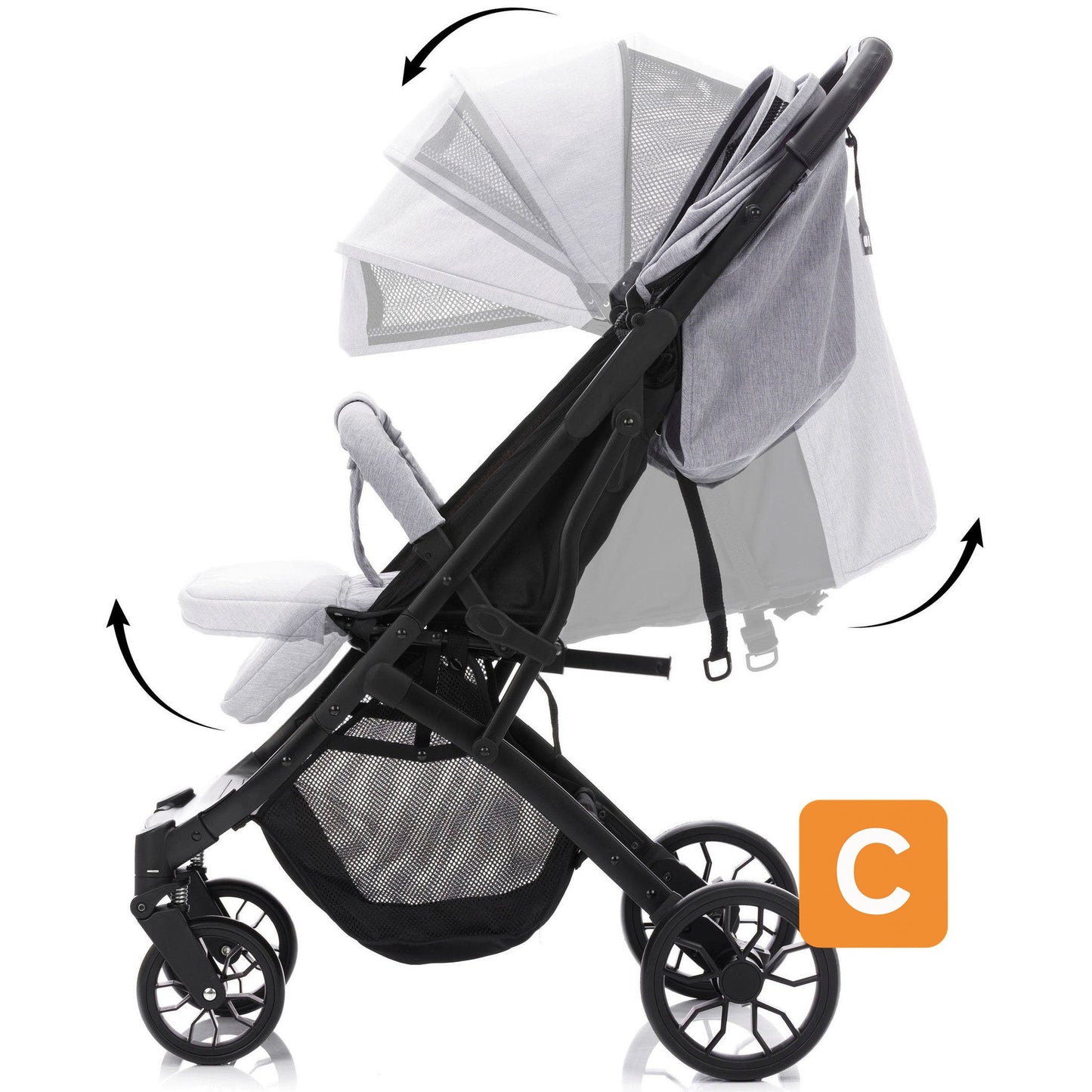 Kinder-Buggy "Styler Elite", hellgrau melange - FILLIKID Fillikid