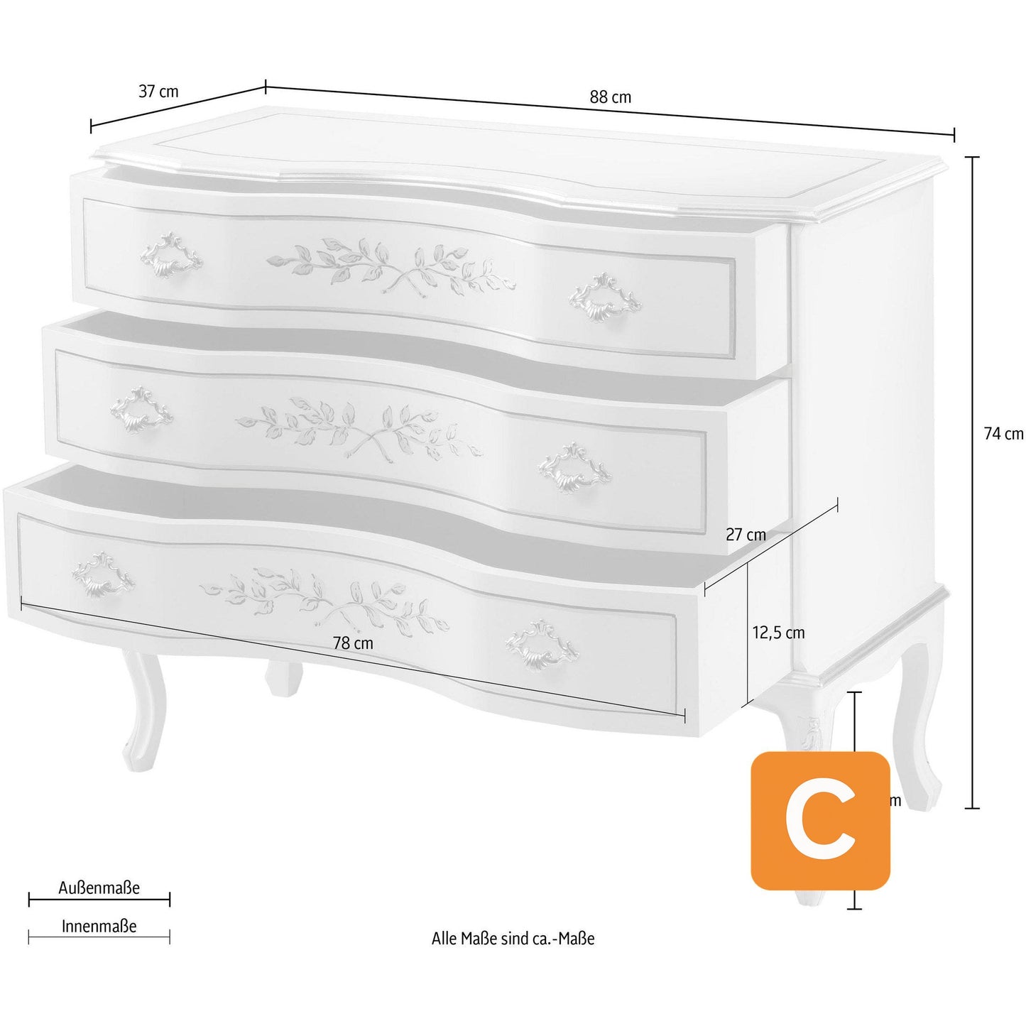 Kommode "Venezia", 88 cm - HOME AFFAIRE HOME AFFAIRE