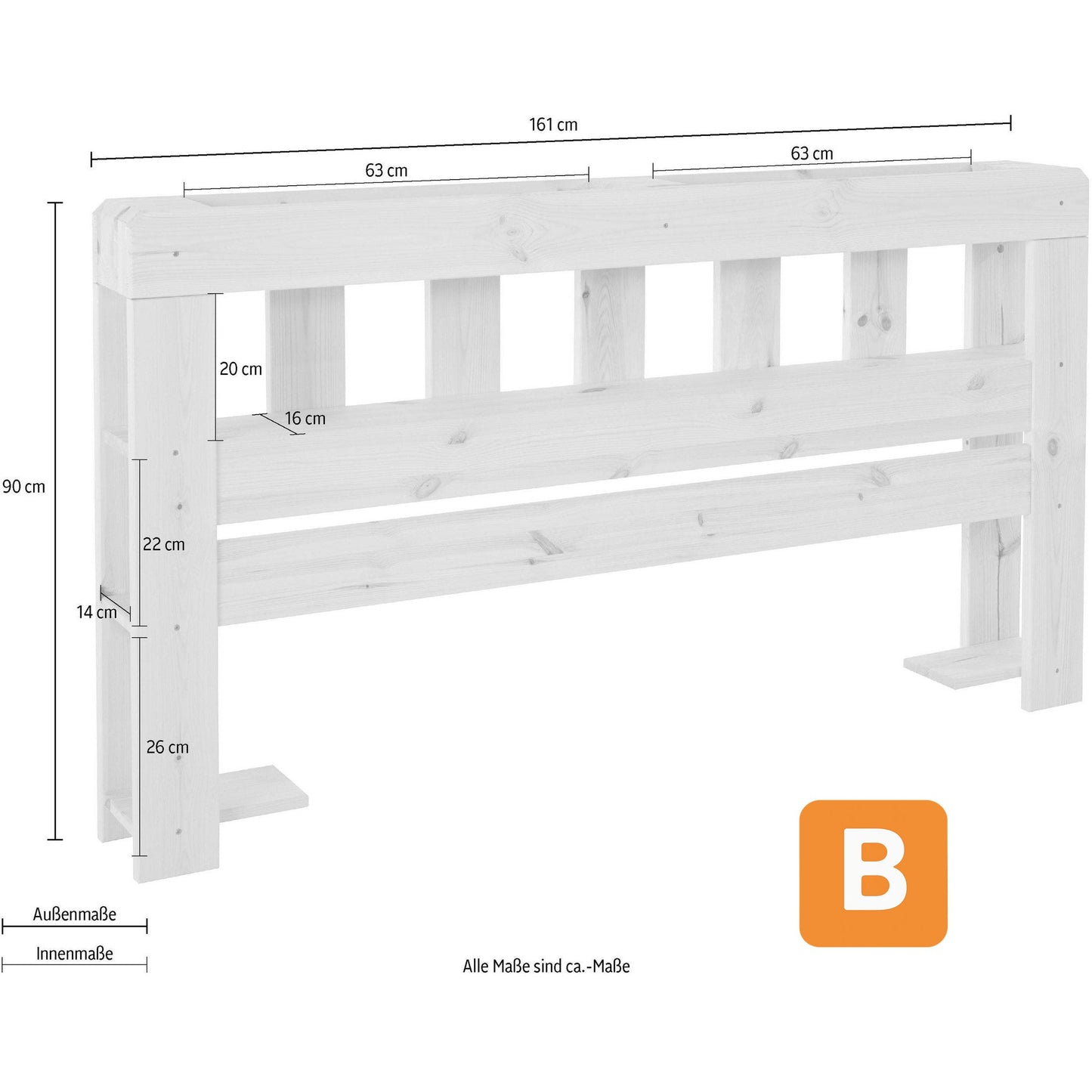 Kopfteil "ALASCO", Maße: 140x200 cm - HOME AFFAIRE HOME AFFAIRE