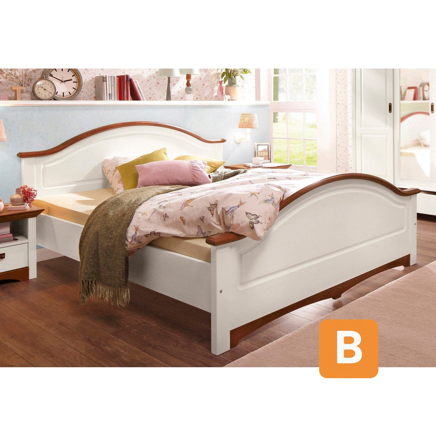 Massivholzbett "Konrad", weiss - HOME AFFAIRE HOME AFFAIRE