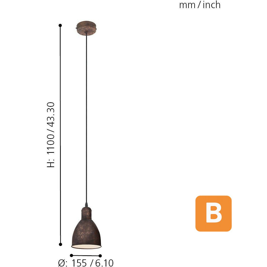 Pendelleuchte PRIDDY 1 EGLO