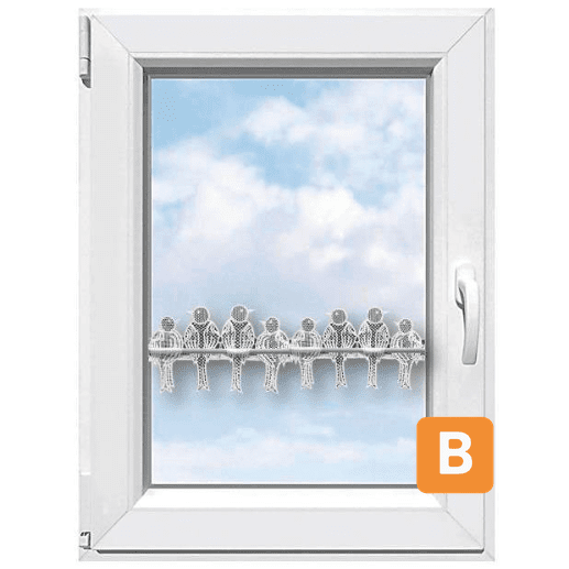 Scheibengardine "Spatzen", verschiedene Größen - STICKEREIEN PLAUEN Stickereien Plauen