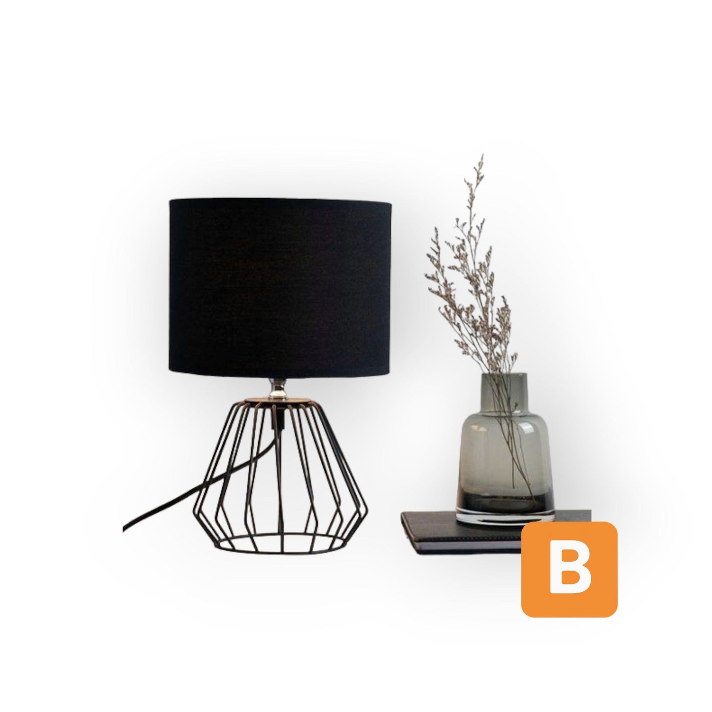 Tischleuchte Shiny Diamond max20W 230V Stoffschirm, Schwarz, Draht Pauleen