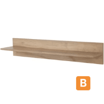 Wandregal "Moid", in Eiche natur, Maße: B/T/H: 100/20/18,5cm PLACES OF STYLE