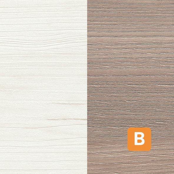 Wandregal "York", Weiss & Eiche, Maße: 130x27x20cm set one by Musterring