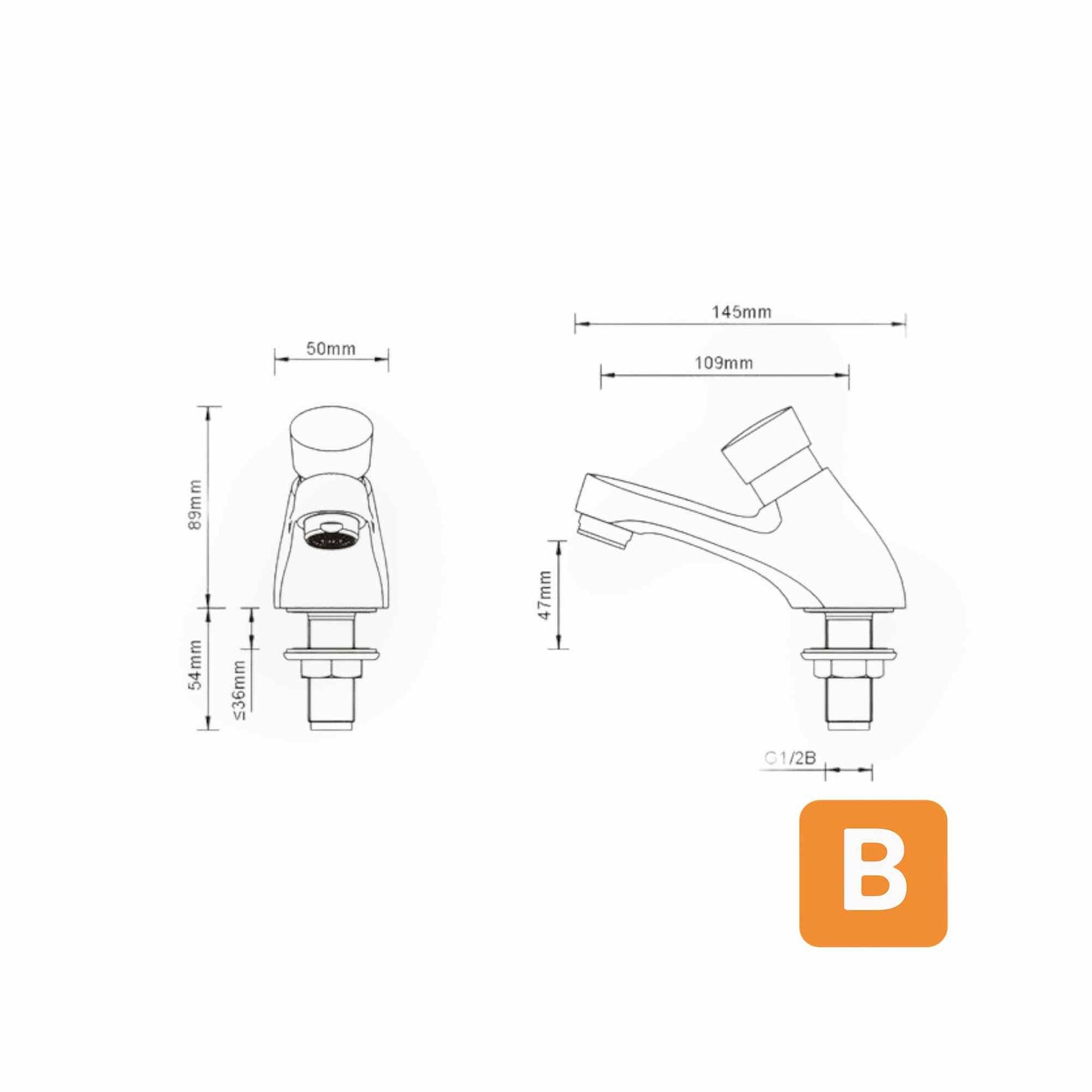 Waschtischarmatur KEKO 1/2 " - Kaltwasser LENZ