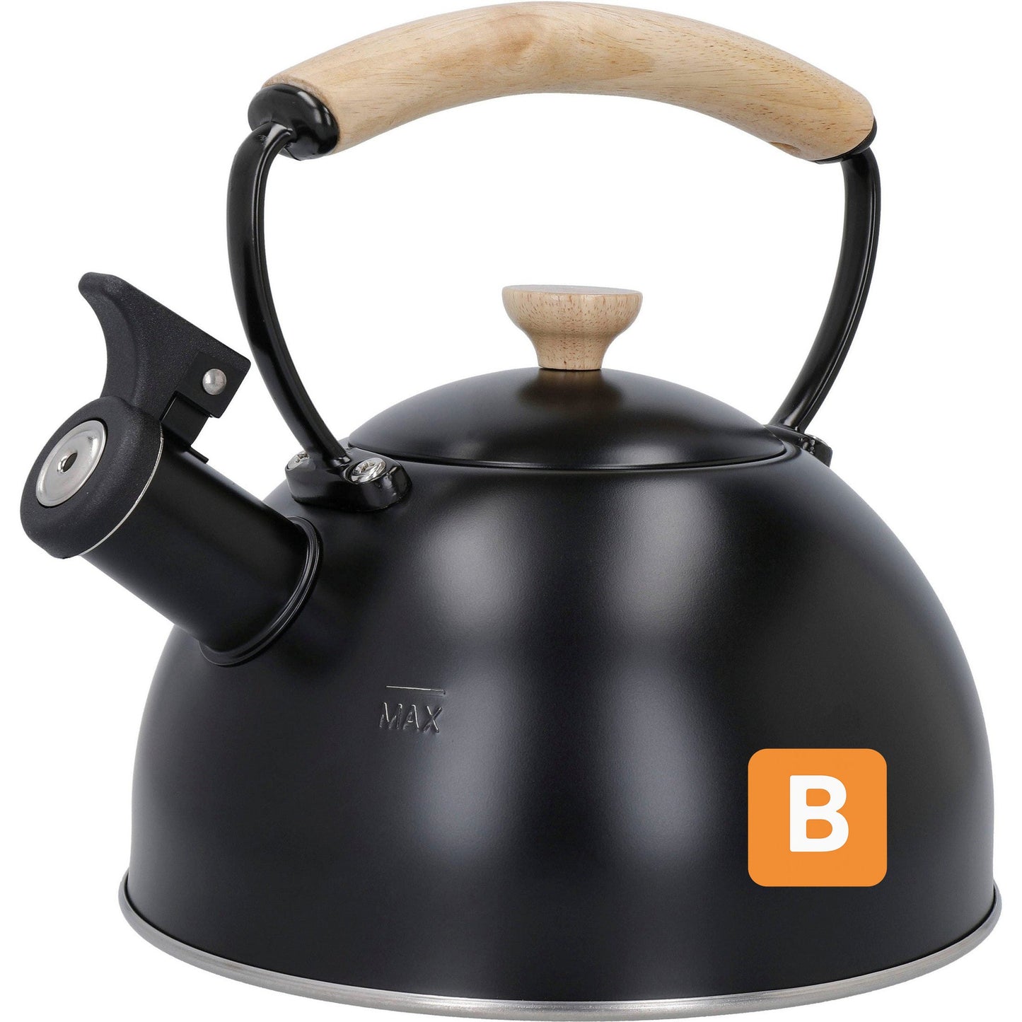 Wasserkessel, pfeifend, schwarz,mit Holzgriff, 1,6 Liter, Induktion - LA CAFETIÈRE LA CAFETIÈRE