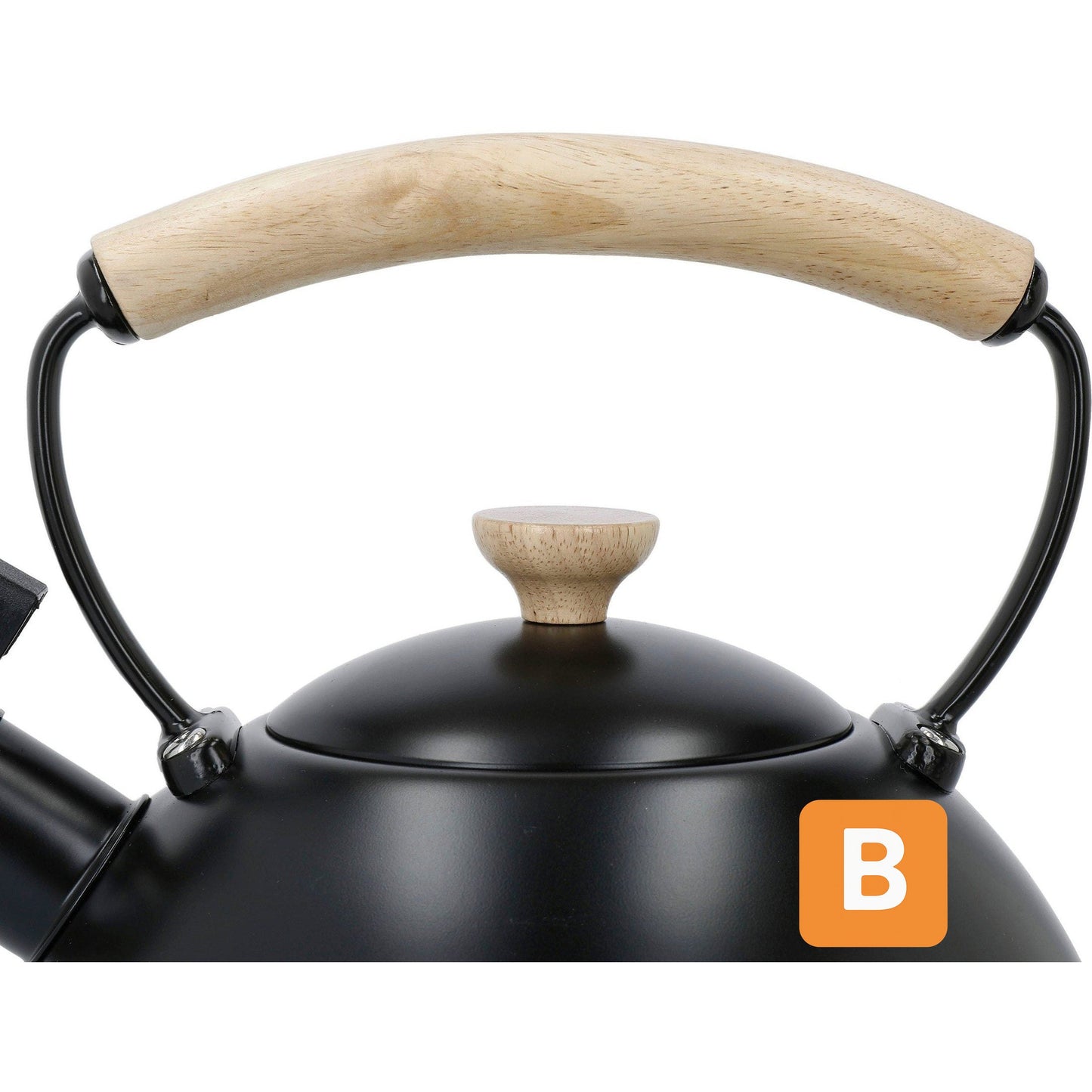 Wasserkessel, pfeifend, schwarz,mit Holzgriff, 1,6 Liter, Induktion - LA CAFETIÈRE LA CAFETIÈRE