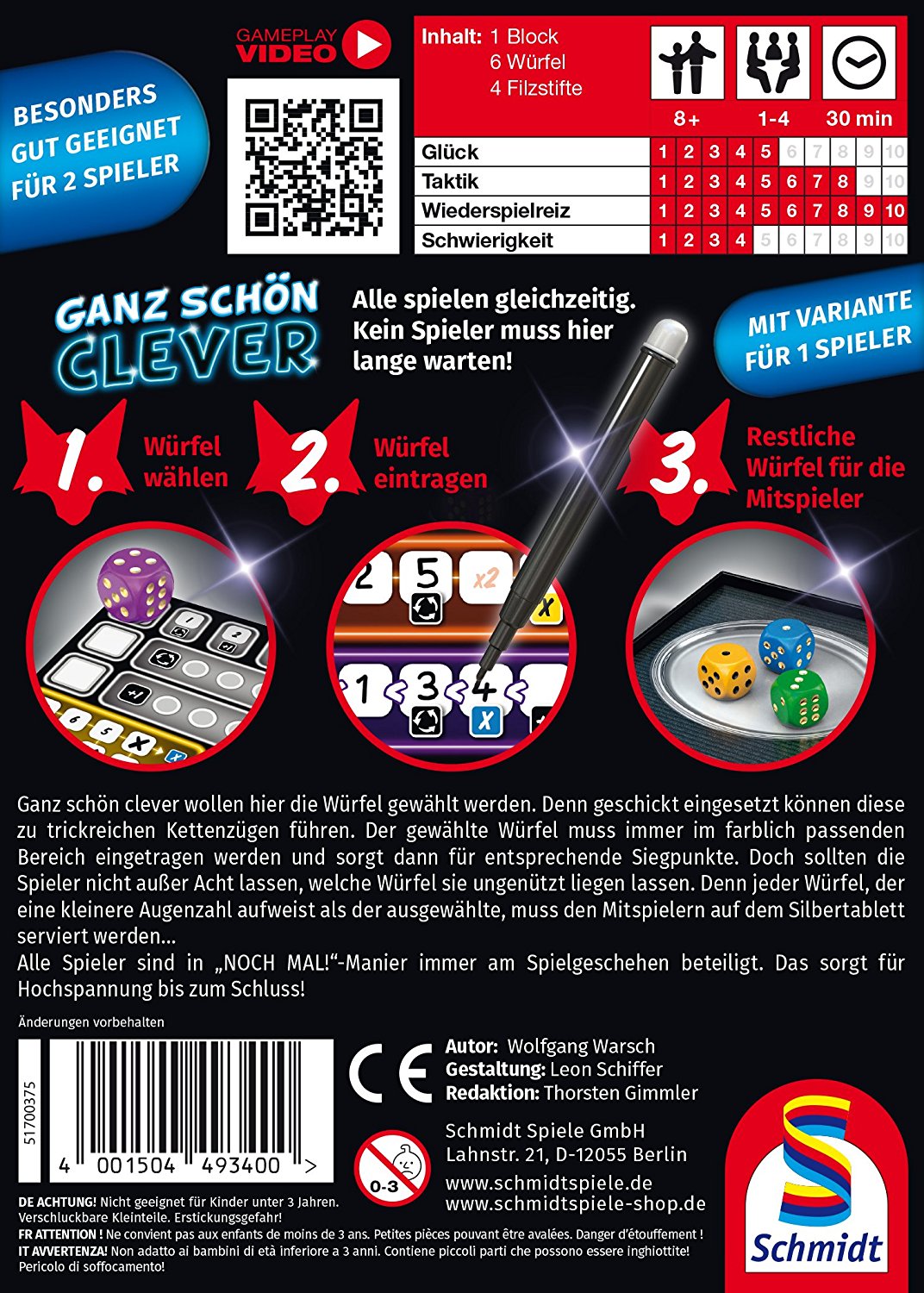 Ganz schön clever  - Spiel