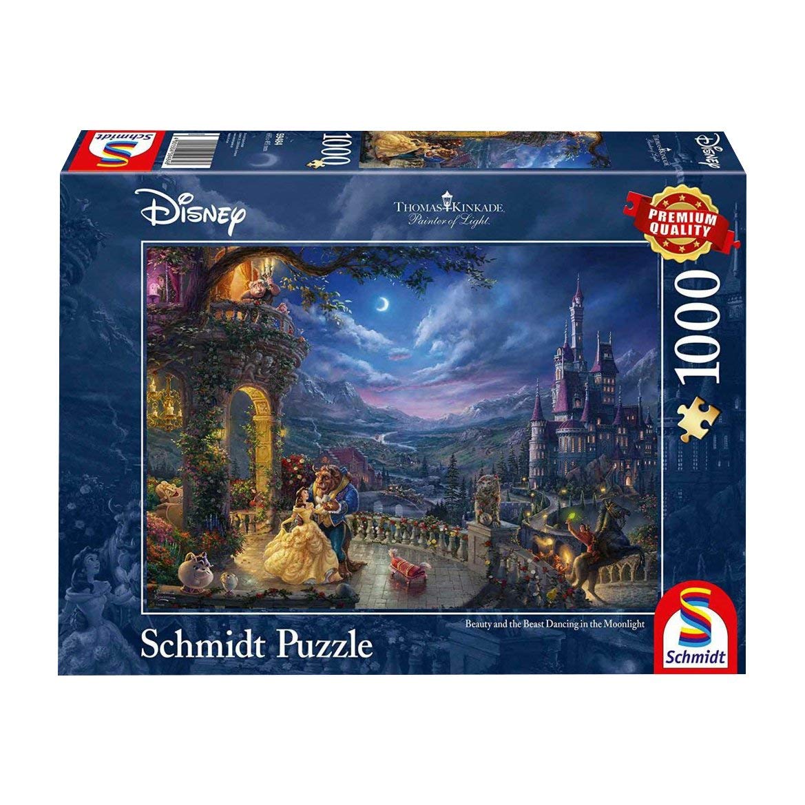 Disney, Die Schöne und das Biest, Tanz im Mondlicht - 1000 Teile Puzzle (Thomas Kinkade)