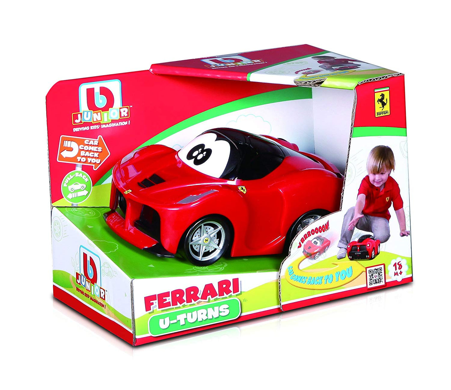 BB Junior U-Turn LaFerrari: Toddler vehicle with unique pullback function - Toy car