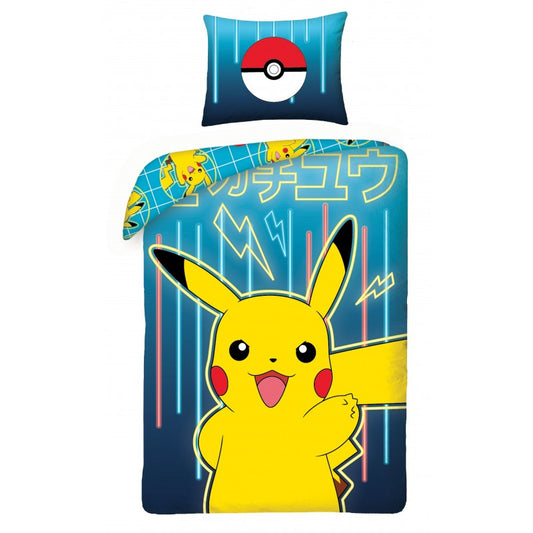 Pokemon - Bettwäsche - Pikachu Blau - 140 x 200 cm + 70 x 90 cm
