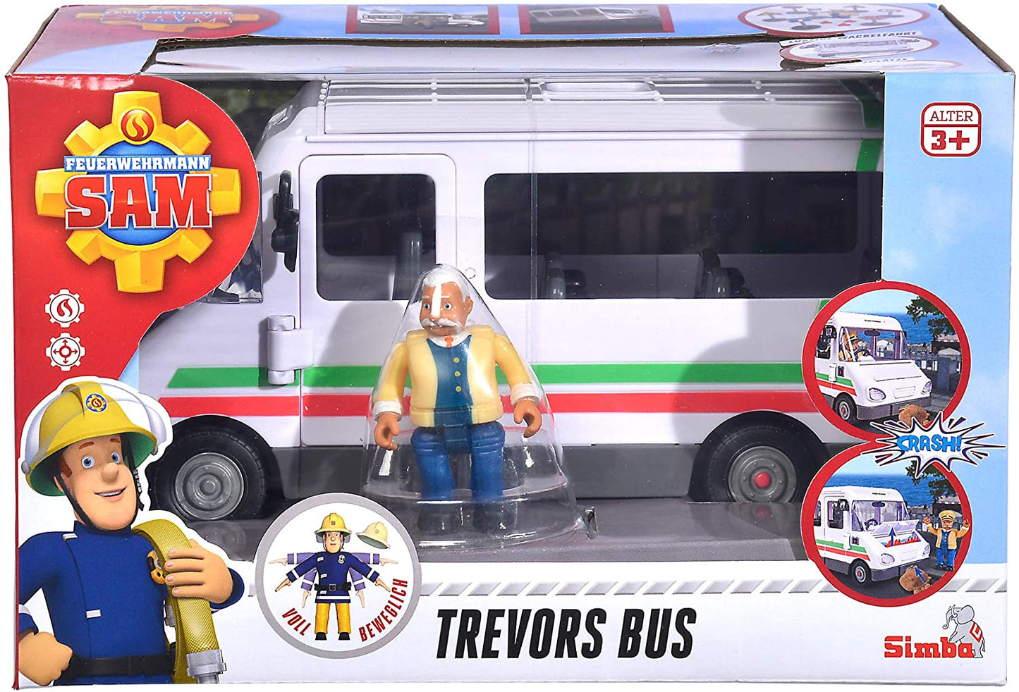 Simba 109251073 - Sam el bombero: Autobús de Trevor con figura