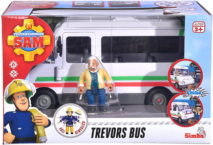 Simba 109251073 - Sam el bombero: Autobús de Trevor con figura
