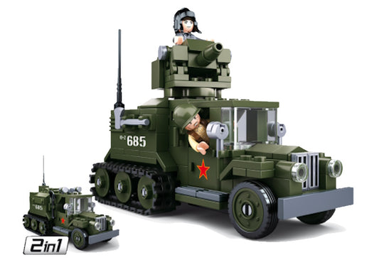 Sluban M38-B0685 - Army WWII - Allied Half-Track Vehicle 2in1