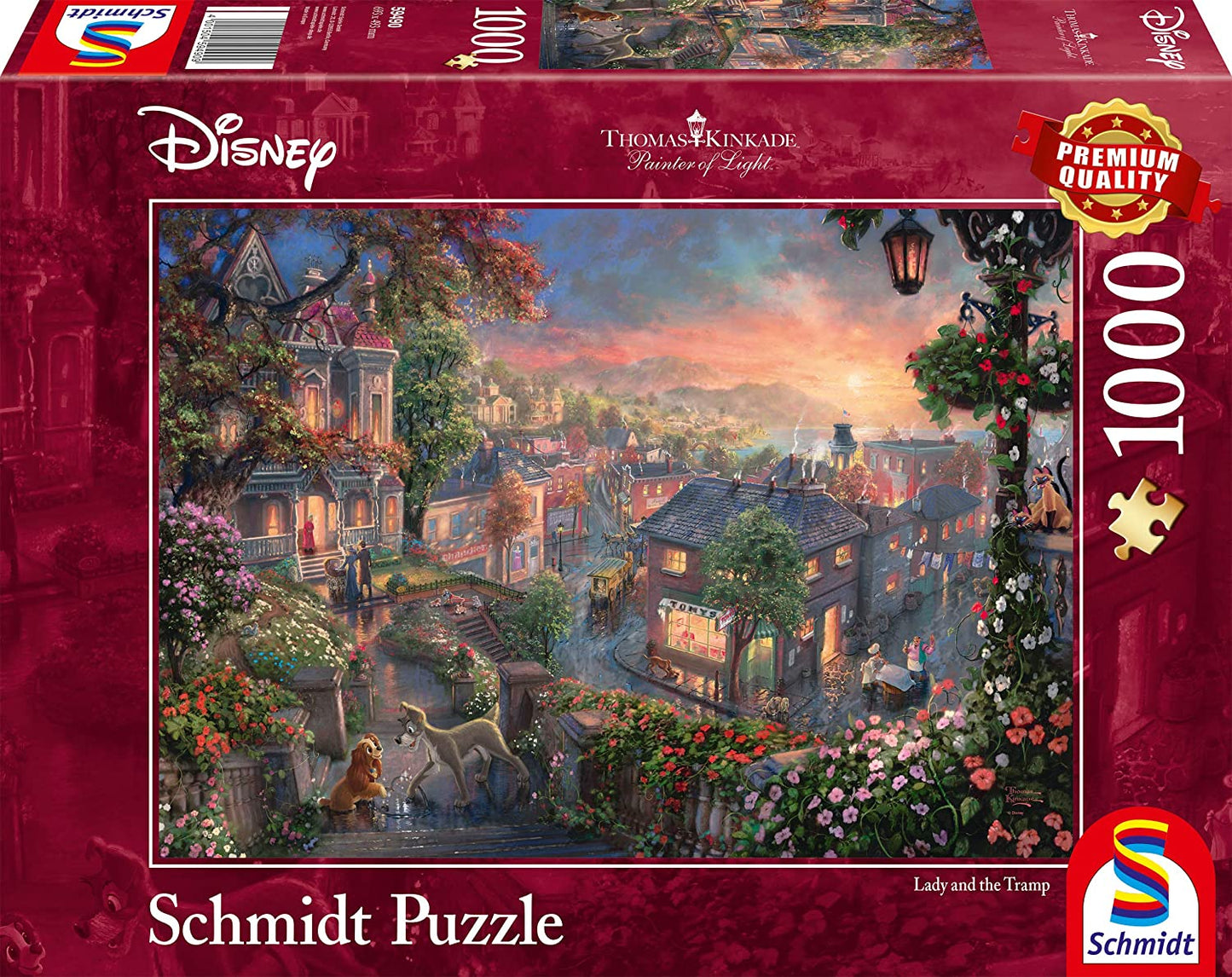 Disney, La Dama y el Vagabundo - Rompecabezas de 1000 piezas (Thomas Kinkade)