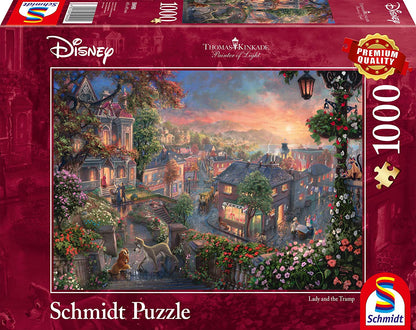 Disney, La Dama y el Vagabundo - Rompecabezas de 1000 piezas (Thomas Kinkade)