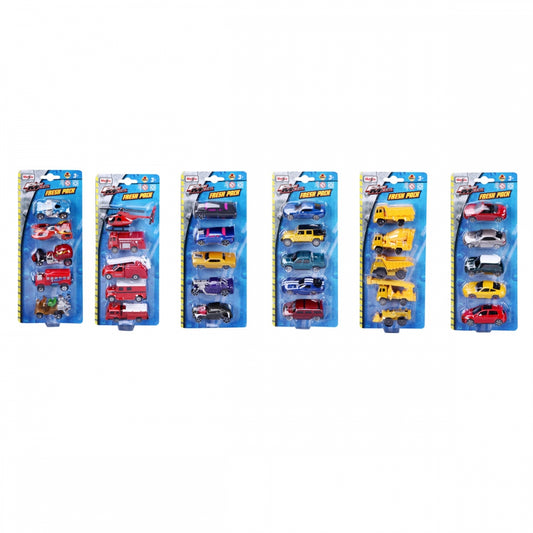 Maisto Toys - Fresh Metal 5-er Set Modellautos, 7,5cm (6-fach sortiert) - Modellauto